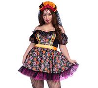 Leg Avenue - Marigold Catrina Dress + Déguisement, 3X-4X (Multicolore)