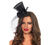 Leg Avenue - Mini Top Hat With Veil, Taille Unique (Le Noir)