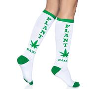 Leg Avenue Plant Based knee highs, Taille Unique (Blanc vert)