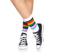 Leg Avenue Pride Crew Socks Collants, Arc-en-Ciel, Taille Unique Femme