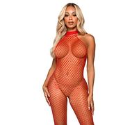 Leg Avenue Racer neck bodystocking, Taille Unique (Rouge)