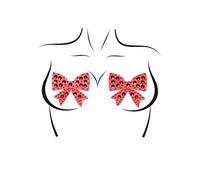 Leg Avenue - Rhinestone bow nipple jewels, Taille Unique (Rouge)