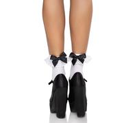 Leg Avenue Ruffle and Satin Bow Anklet Socks Bonneterie Femme