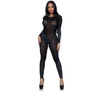 Leg Avenue - Sheer rhinestone catsuit Déguisement, XS (Le Noir)