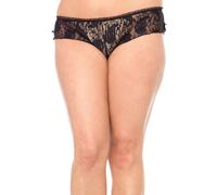Leg Avenue Shorty Tanga Ouvert GT Noir 2X