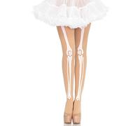 Leg Avenue - Skeleton print pantyhose, Taille Unique (Nu)