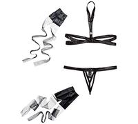 Leg Avenue Soutien-Gorge String/Menottes Satinées aux Poignets/aux Chevilles 1 Unité