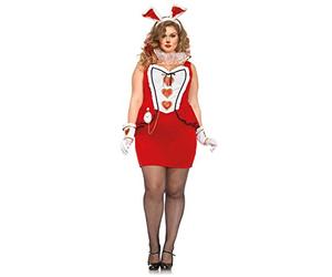 Leg Avenue Tea Party Bunny Costume (Size 3X - 4X, Red/White)