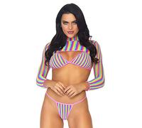 Leg Avenue Top Bikini Résille Arc-en-Ciel String/Assortis Multicolore Taille Unique