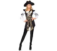 Leg Avenue Tunique Pirate Buccaneer Babe pour Femme - Taille M - Noir & Or