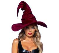 Leg Avenue - Velvet ruched witch hat, Taille Unique (Bourgogne)