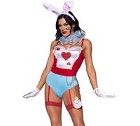 Leg Avenue White Rabbit Bodysuit Déguisement Carnaval pour femme, L (Multicolore)