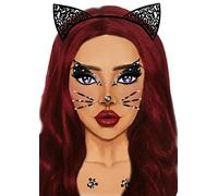 Leg Avenue Women's Halloween Rhinestone Face Jewels Costume Eyewear, Animal Black, One Size US