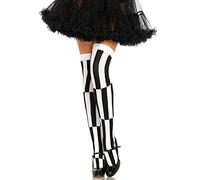 Leg Avenue - Woven illusion thigh high, Taille Unique (Noir Blanc)