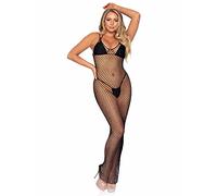 Leg Avenue Woven Twist Net Maxi Dress, Taille Unique (Noir)