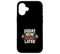 Leg Day Fitness Squat Now Regret Later Gym Coque pour iPhone 16