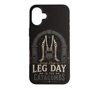 Leg Day Gym Squelette Haltérophilie catacombes Sombres Coque pour iPhone 16 Plus