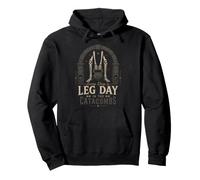 Leg Day Gym Squelette Haltérophilie catacombes Sombres Sweat à Capuche