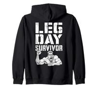Leg Day Survivor Funny Bodybuilder Gym Squat Training Muscle Sweat à Capuche