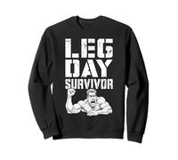 Leg Day Survivor Funny Bodybuilder Gym Squat Training Muscle Sweatshirt