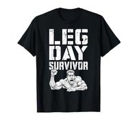Leg Day Survivor Funny Bodybuilder Gym Squat Training Muscle T-Shirt