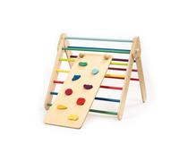 leg&go Ensemble Triangle d'escalade avec Rampe /Toboggan en Bois, Montessori , Coloré