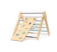 leg&go Ensemble Triangle d'escalade avec Rampe /Toboggan en Bois, Montessori , Pastel