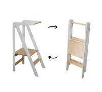 leg&go Tour d’observation pliable en bois Montessori, tour éducative, blanche