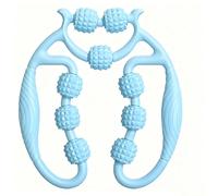 Leg Massager Roller,2025 New Massage Roller with 9 Wheels,Clamp Leg Massager Multifunctional Ring Rollers Neck Hand Arm Relaxer for Body Sculpting for Thighs, Legs, Waist, Arm (sky blue)