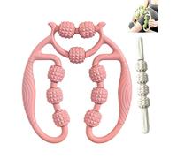 Leg Massager Roller, Ring Clamp Leg Massager, 360° Wrap-Around Massage, muscle relaxation，Various colors available (Pink,With mace)