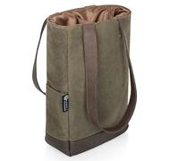 Legacy - a Picnic Time Brand Sac Isotherme en Toile cirée vieillie pour 2 Bouteilles de vin