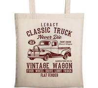 Legacy Classic Truck Vintage Wagon Flat Fender Sac fourre-tout en coton écologique naturel Beige