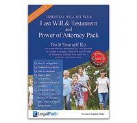 LegalPath® Double Essential Will Kit Plus - Double pack pour deux personnes - Dernière volonté et testament et procuration - Kit de bricolage simple à compléter avec des guides complets