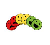 Legamaster Emoticônes magnétiques - 5 mm - Coloris rouge, jaune, vert - Lot de 6