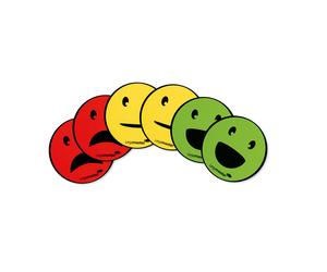 Legamaster Emoticônes magnétiques - 5 mm - Coloris rouge, jaune, vert - Lot de 6