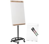 Legamaster Paperboard mobile SKETCH INFINITE (l x H x P) 690 x 2050 x 640 mm blanc, bois, noir effaçable, inscriptible, réglable en hauteur, Porte-bloc fourni,