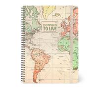 Legami - À Rayures Avec Spirale - Format A4, Spiral Notebook Maxi, Contient 1 Feuille D'autocollants, 160 Pages Détachables, En Papier Fsc, Élastique De Fermeture, 21 X 29 Cm, Thème Travel
