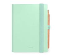 Legami - Agenda biquotidien Mini 2026, Pastel Mint, 12 mois Mini, carnet d'adresses et crayon inclus, fermeture avec élastique, de janvier 2026 à décembre 2026, en papier FSC certifié, 7 x 10 cm