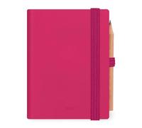 Legami - Agenda biquotidien Mini 2026, Raspberry, 12 mois Mini, carnet d'adresses et crayon inclus, fermeture avec élastique, journal de janvier 2026 à décembre 2026, en papier FSC certifié, 7 x 10 cm