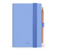 Legami - Agenda double quotidien Mini 2025, 12 mois Mini, carnet d'adresses et crayon inclus, fermeture avec élastique, journal de janvier 2025 à décembre 2025, en papier FSC certifié, 6,5 x 10 cm,