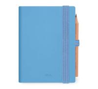 Legami - Agenda double quotidien Mini 2026, Retro Blue, 12 mois Mini, carnet d'adresses et crayon inclus, fermeture avec élastique, de janvier 2026 à décembre 2026, en papier FSC certifié, 7 x 10 cm