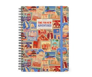Legami - Agenda hebdomadaire à spirale large, 12 mois, agenda de janvier 2025 à décembre 2025, planificateur pliable 2025/2026, fermeture avec élastique, poche finale, 15 x 21 cm, autocollants de
