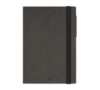 LEGAMI - Agenda hebdomadaire moyen 2026, Deep Graphite, 12 mois moyen, fermeture avec élastique, journal de janvier 2026 à décembre 2026, en papier FSC certifié, 12 x 18 cm