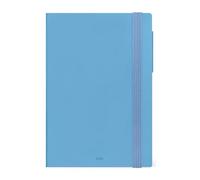 LEGAMI - Agenda hebdomadaire moyen 2026, rétro bleu, 12 mois moyen, fermeture avec élastique, journal de janvier 2026 à décembre 2026, en papier FSC certifié, 12 x 18 cm