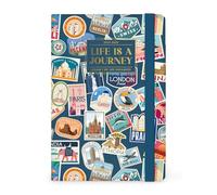 Legami - Agenda hebdomadaire photographique 2025-2026, Travel Stickers, 16 mois moyens, Agenda de septembre 2025 à décembre 2026, fermeture avec élastique, papier certifié FSC, 12 x 18 cm