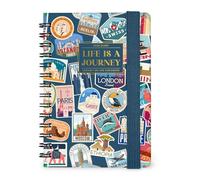 Legami - Agenda hebdomadaire Small 2026 à reliure spirale, Travel Stickers, 12 mois, fermeture élastique, agenda de janvier 2026 à décembre 2026, papier certifié FSC, 8.5 x 13 cm