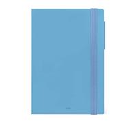 LEGAMI - Agenda journalier moyen 2026, rétro bleu, 12 mois moyen, fermeture avec élastique, journal de janvier 2026 à décembre 2026, en papier FSC certifié, 12 x 18 cm