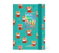 Legami - Agenda Panda Journalier 2024-2025, 16 mois, petit, journal de septembre 2024 à décembre 2025, fermeture avec élastique, papier certifié FSC, planificateur mensuel, 9,5 x 13,5 cm, panda rouge