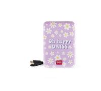 Legami - Batterie Externe Supercharge, Type-C et USB, Max 5000 mAH - Daisy | 2 ports, Type-C et 1 USB, chargeant jusqu'à 2 appareils simultanément, câble de charge Type-C inclus, capacité de 5000 mAh