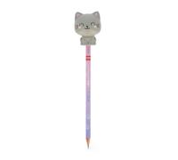 LEGAMI Be Curious Crayon avec Squishy Kitty | Crayon HB avec embout en forme de chat | Crayon graphite effaçable au design de chat | Fournitures de papeterie pour l'école, les études et le bureau